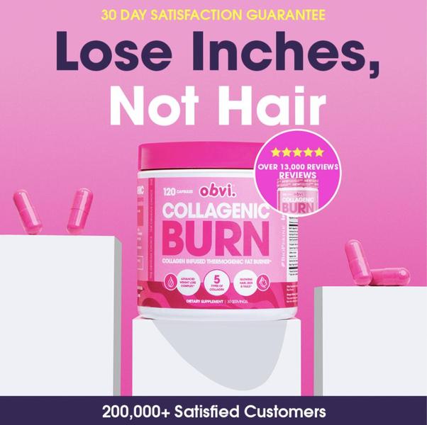 This 1:1 square ad uses a bold, solution-oriented headline paired with social proof to position a fat burner as a hair-safe weight loss product.